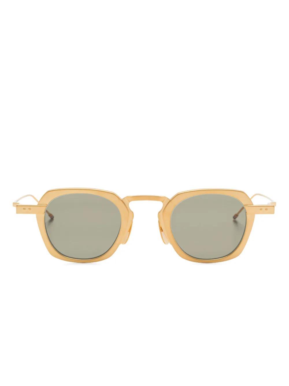 THOM BROWNE Geometric-frame Sunglasses In Gold Product Image