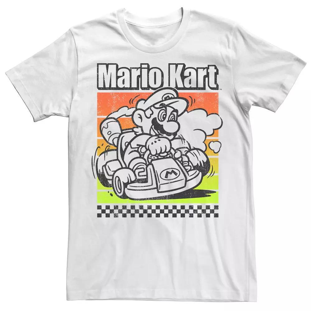 Men's Mario Kart Color Pop Poster Tee, Size: XL, White Product Image