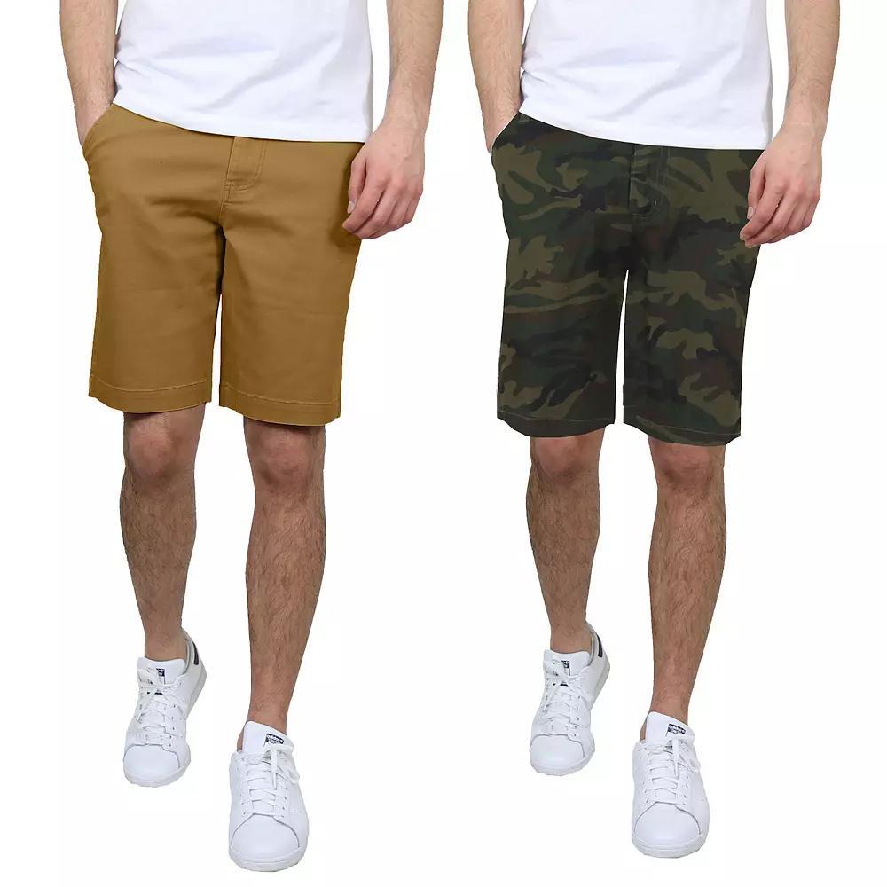 Men's Galaxy 10.5" 5-Pocket Flat-Front Slim-Fit Stretch Chino Shorts 2-Pack, Size: 38, Timber Woodland Product Image