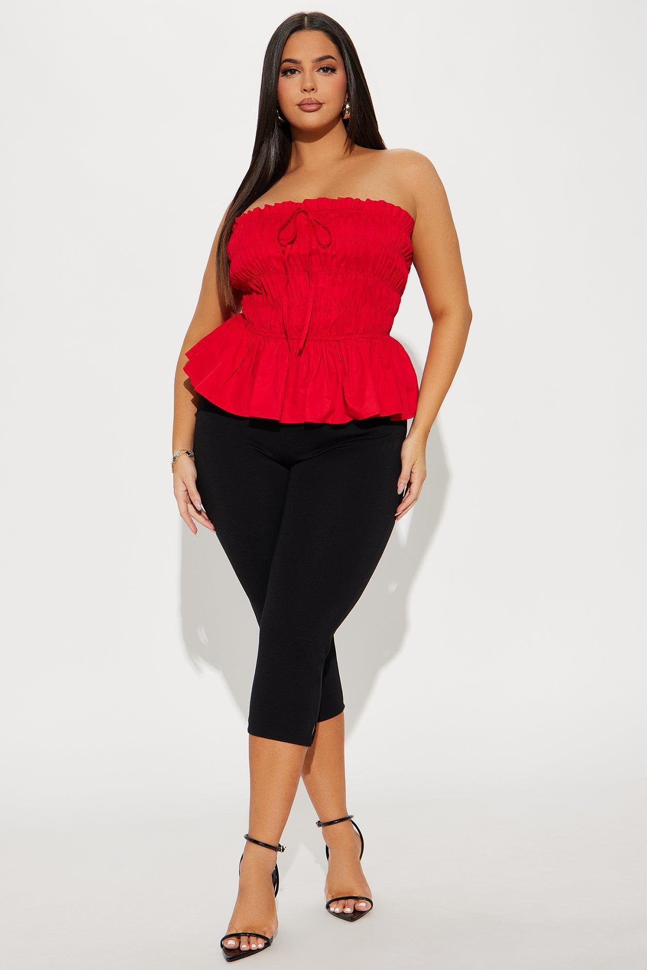 Beloved Sweetheart Smocked Tube Top - Red Product Image