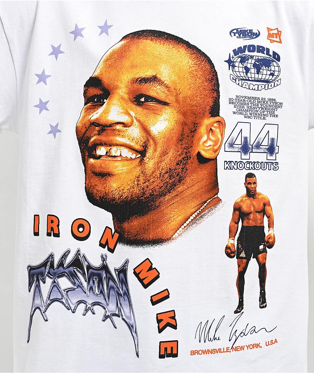 Mike Tyson Chrome Knock Out White T-Shirt Product Image
