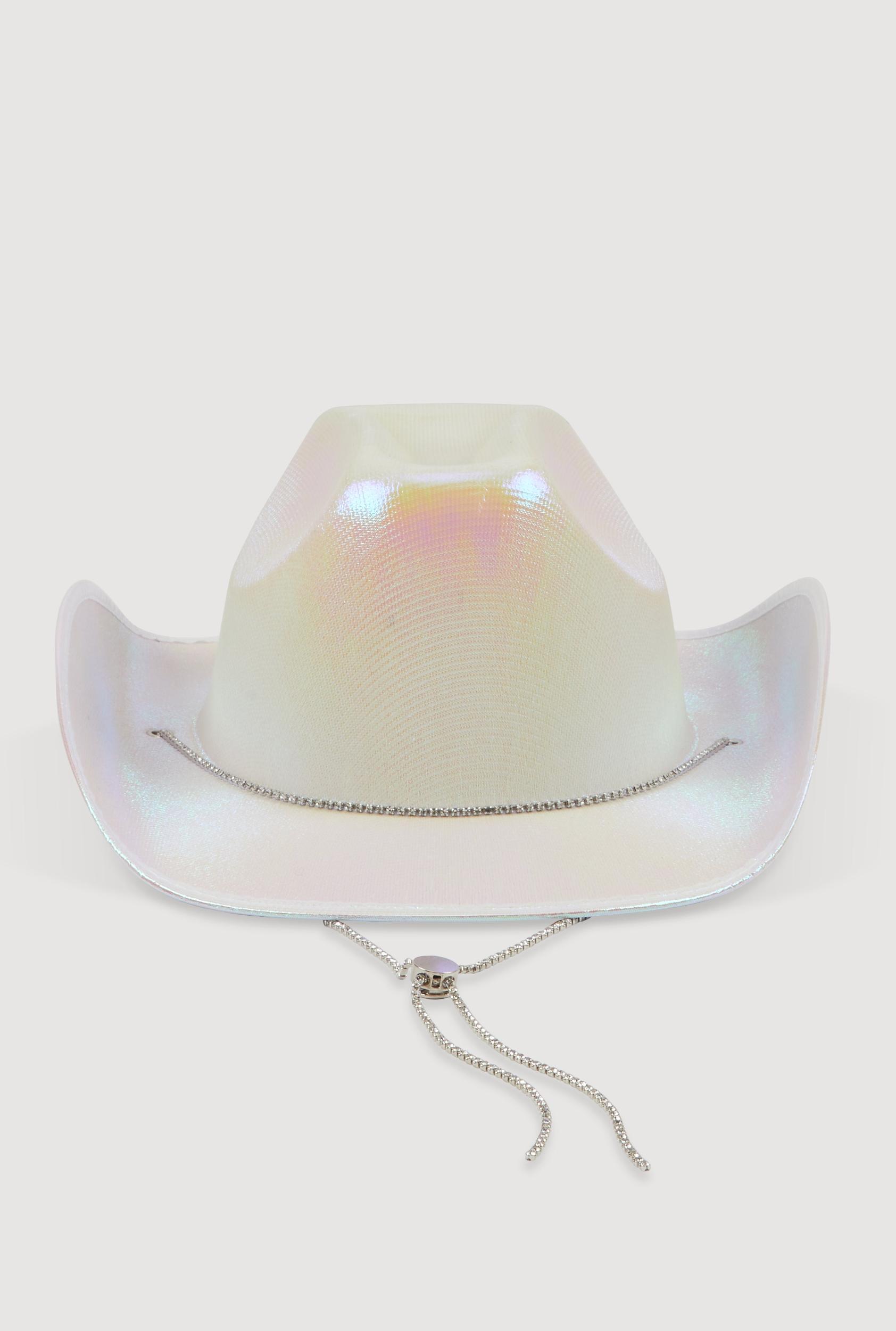 Rhinestone Chin Strap Cowboy Hat Female Product Image