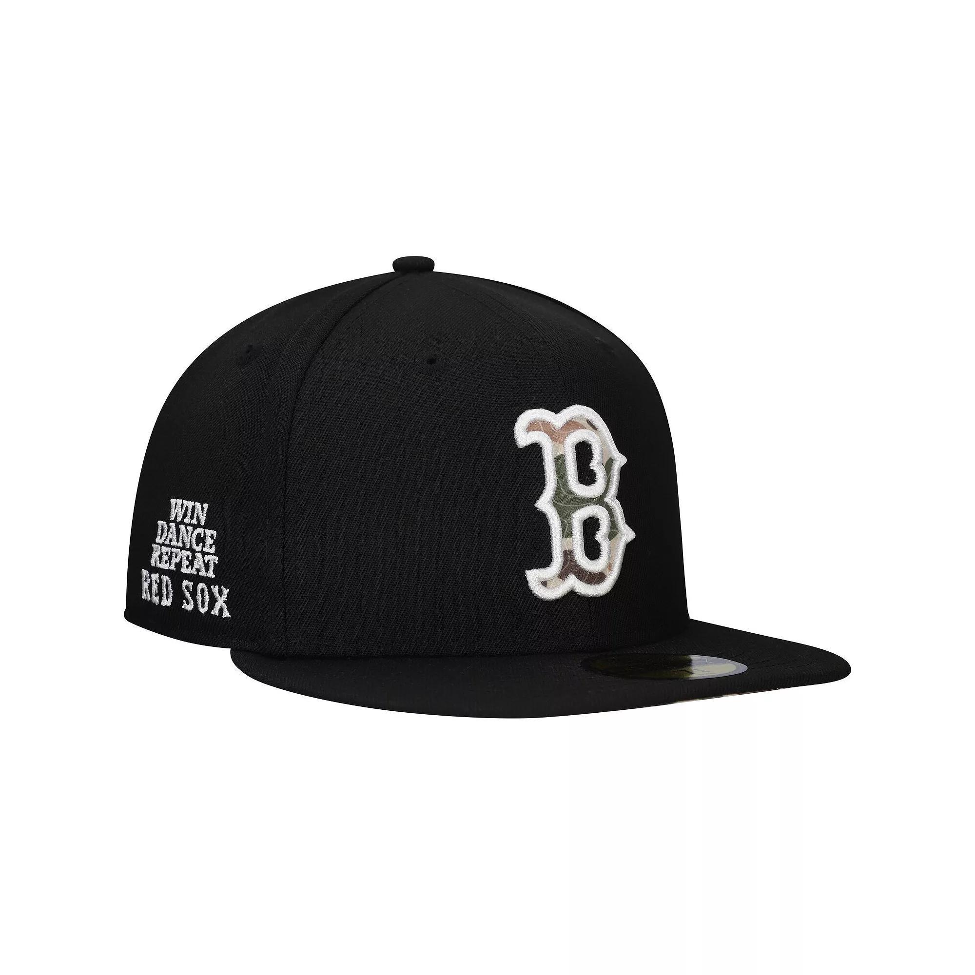 Men's New Era Black Boston Red Sox Troop Chant Camo Undervisor 59FIFTY Fitted Hat, Size: 7 5/8 Product Image