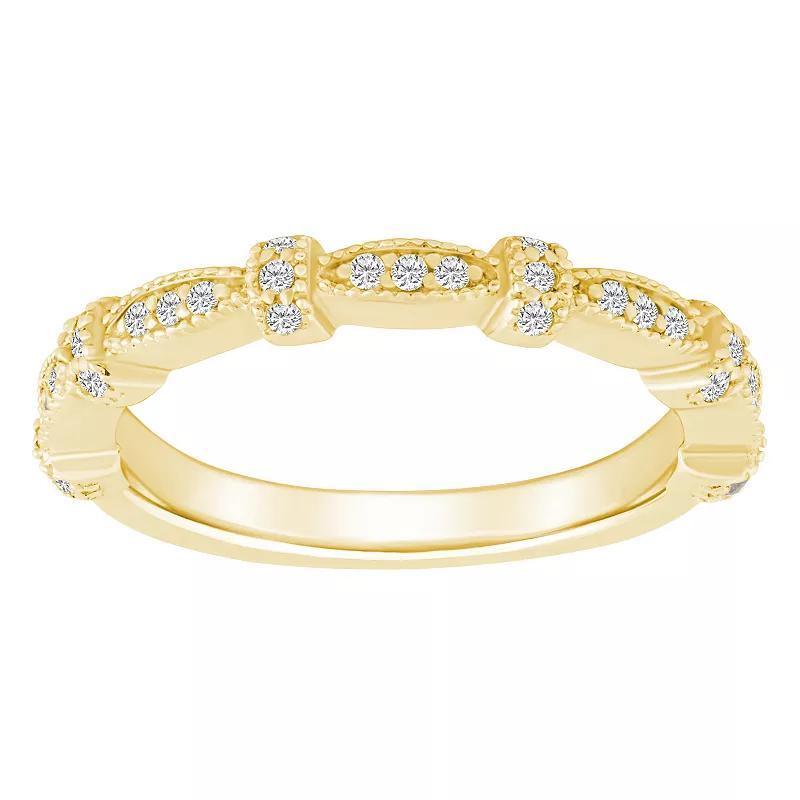 Alyson Layne 14k Gold 1/6 Carat T.W. Diamond Scalloped Wedding Ring, Women's, Size: 8.50 Product Image