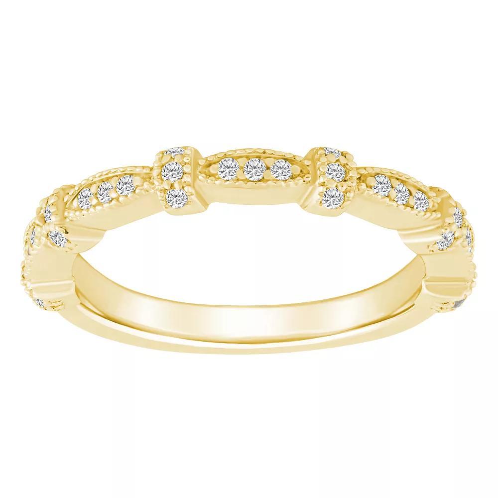 Alyson Layne 14k Gold 1/6 Carat T.W. Diamond Scalloped Wedding Ring, Women's, Size: 8.50 Product Image
