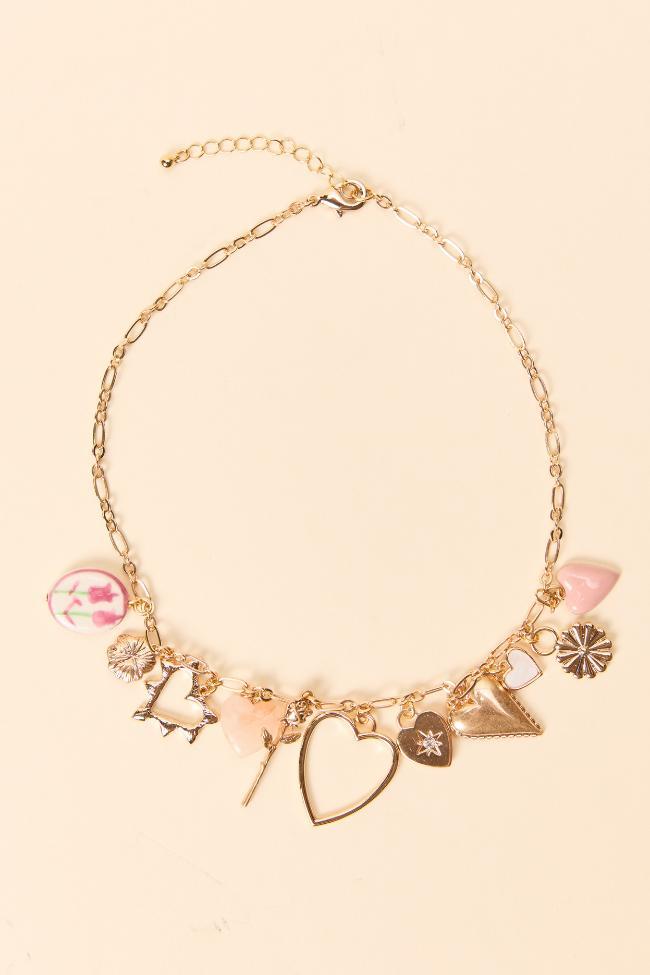 Hannah Gold Heart Charm Necklace Girls Product Image