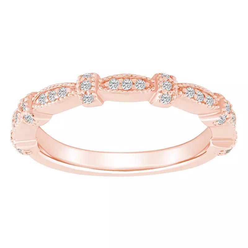 Alyson Layne 14k Gold 1/6 Carat T.W. Diamond Scalloped Wedding Ring, Women's, Size: 8.50 Product Image
