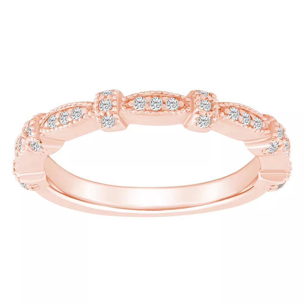 Alyson Layne 14k Gold 1/6 Carat T.W. Diamond Scalloped Wedding Ring, Women's, Size: 8.50 Product Image