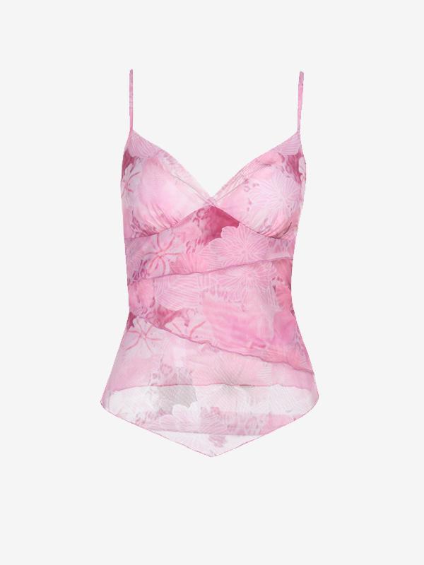 Abstract Print Slim-Fit Halter Cami Top Product Image