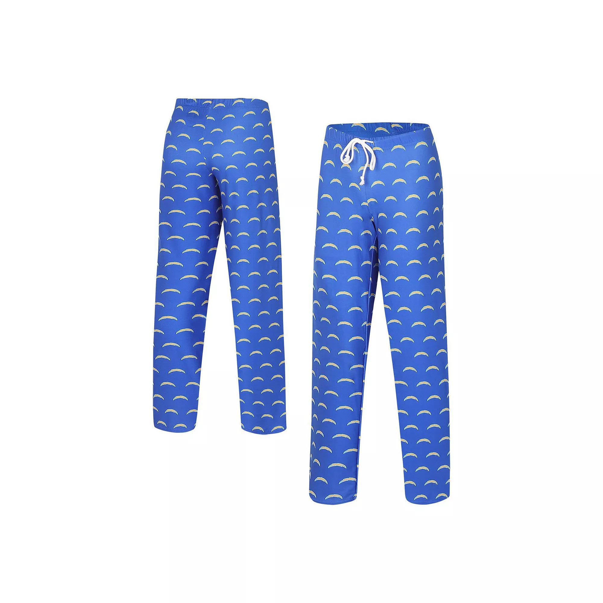 Women's Concepts Sport Powder Blue Los Angeles Chargers Gauge Allover Print Sleep Pants, Size: 2XL, Light Product Image