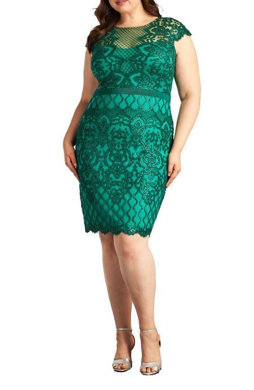 Womens Plus Sequined Lace Cocktail Dress Product Image