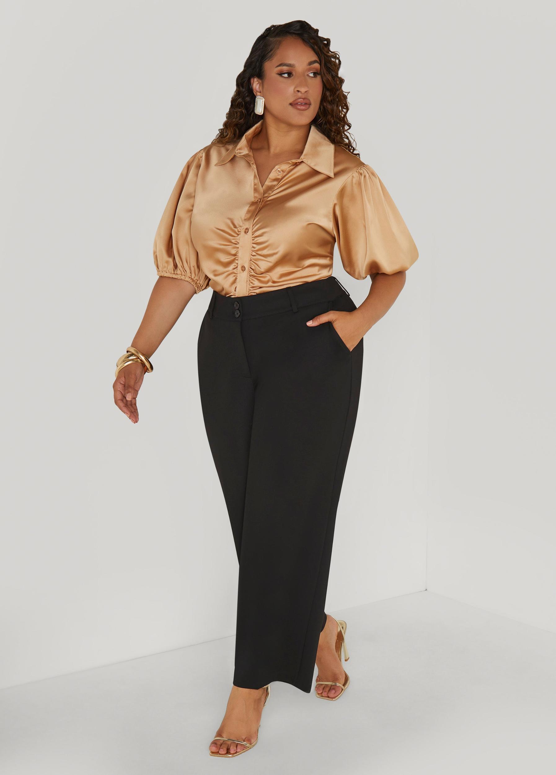 Ruched Satin Shirt Product Image