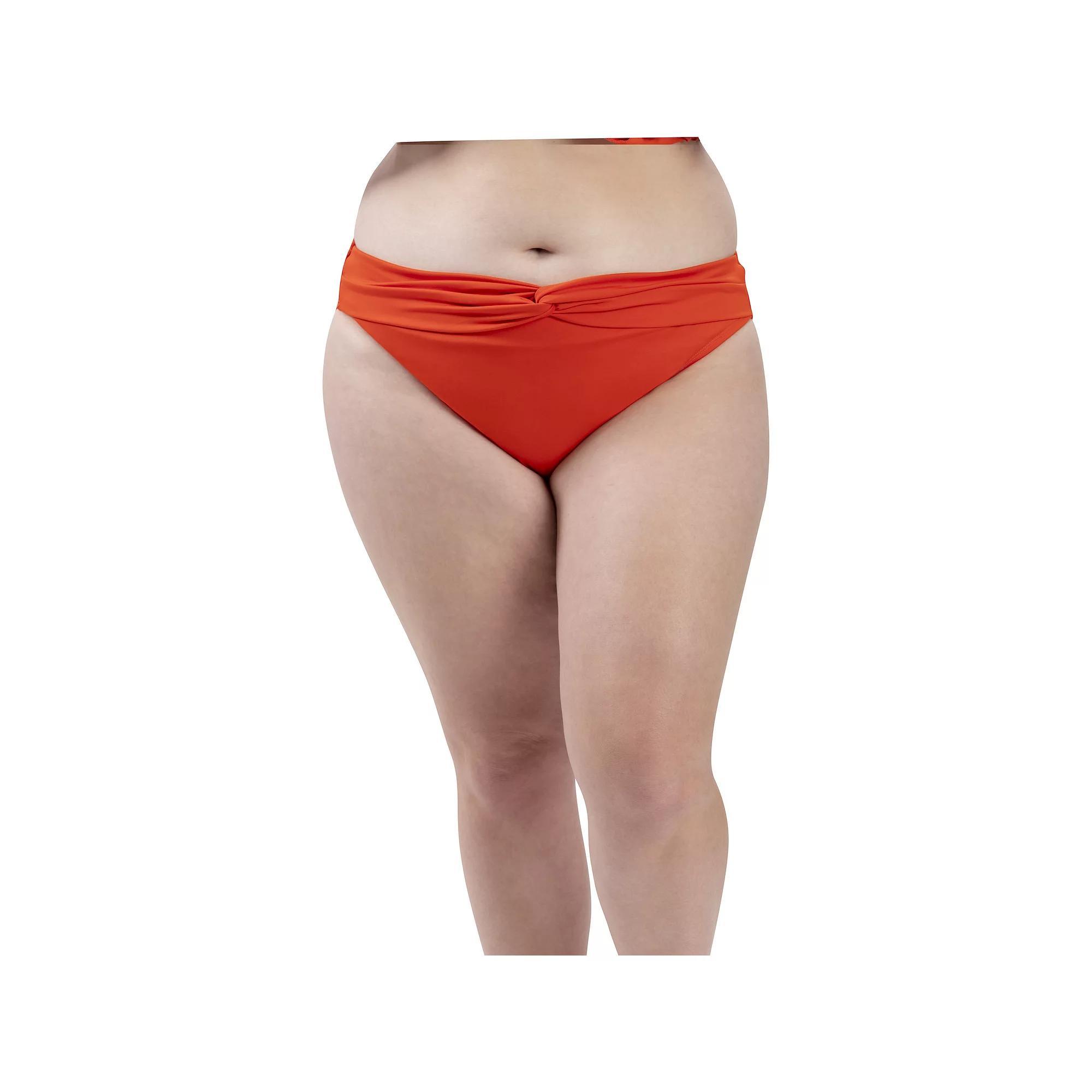 Women's Dolfin Aquashape UPF 50+ Solid Knot-Front Swim Briefs, Size: XL, Black Product Image