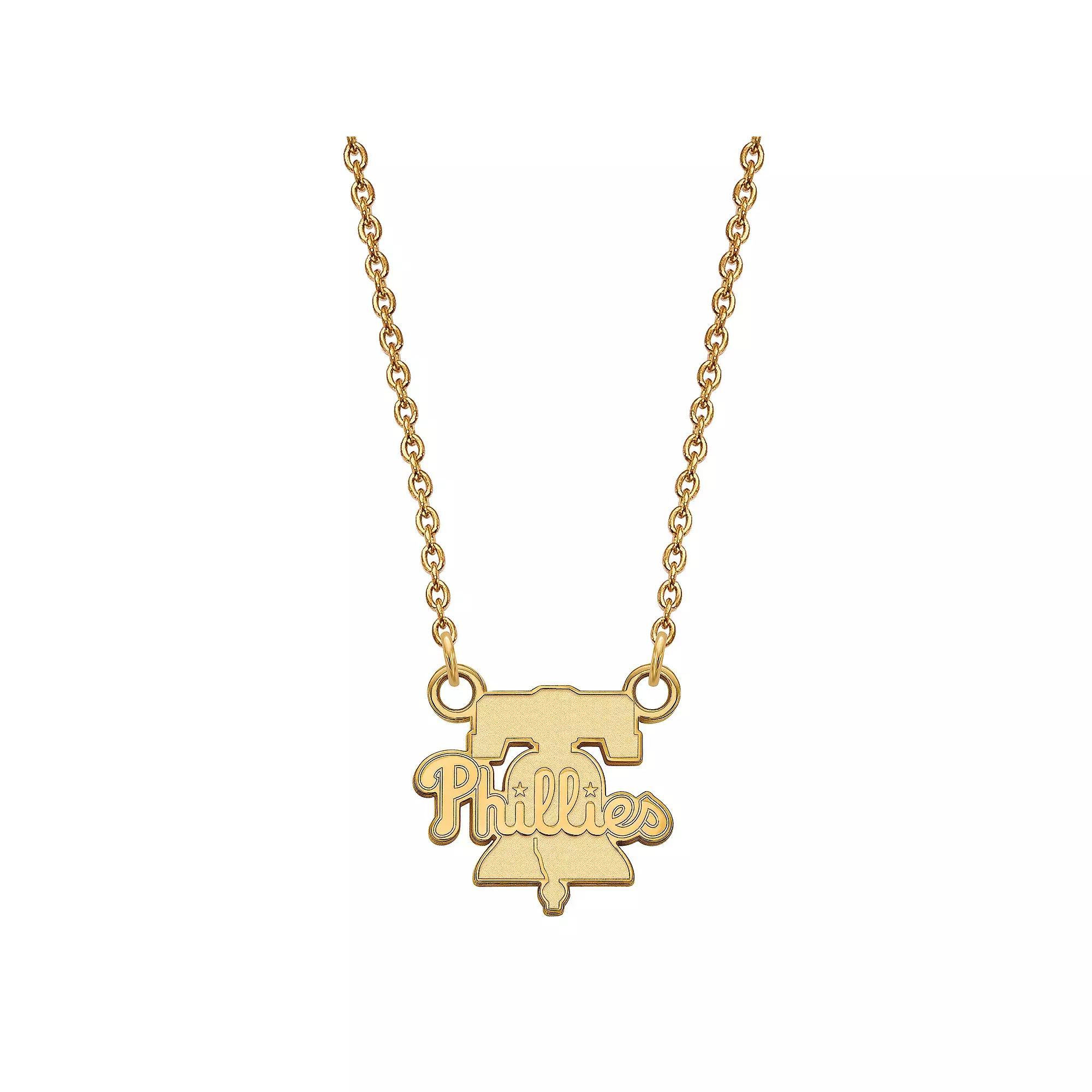 LogoArt Sterling Silver Philadelphia Phillies Small Pendant Necklace, Women's, Size: 13MM, Gold Tone Product Image