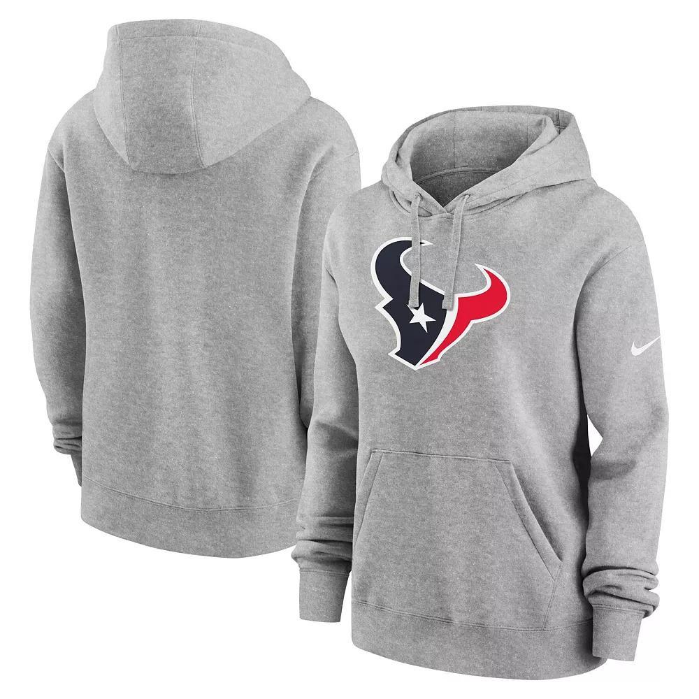 Women's Nike Heather Charcoal Houston Texans Club Fleece Pullover Hoodie, Size: Medium, Grey Product Image