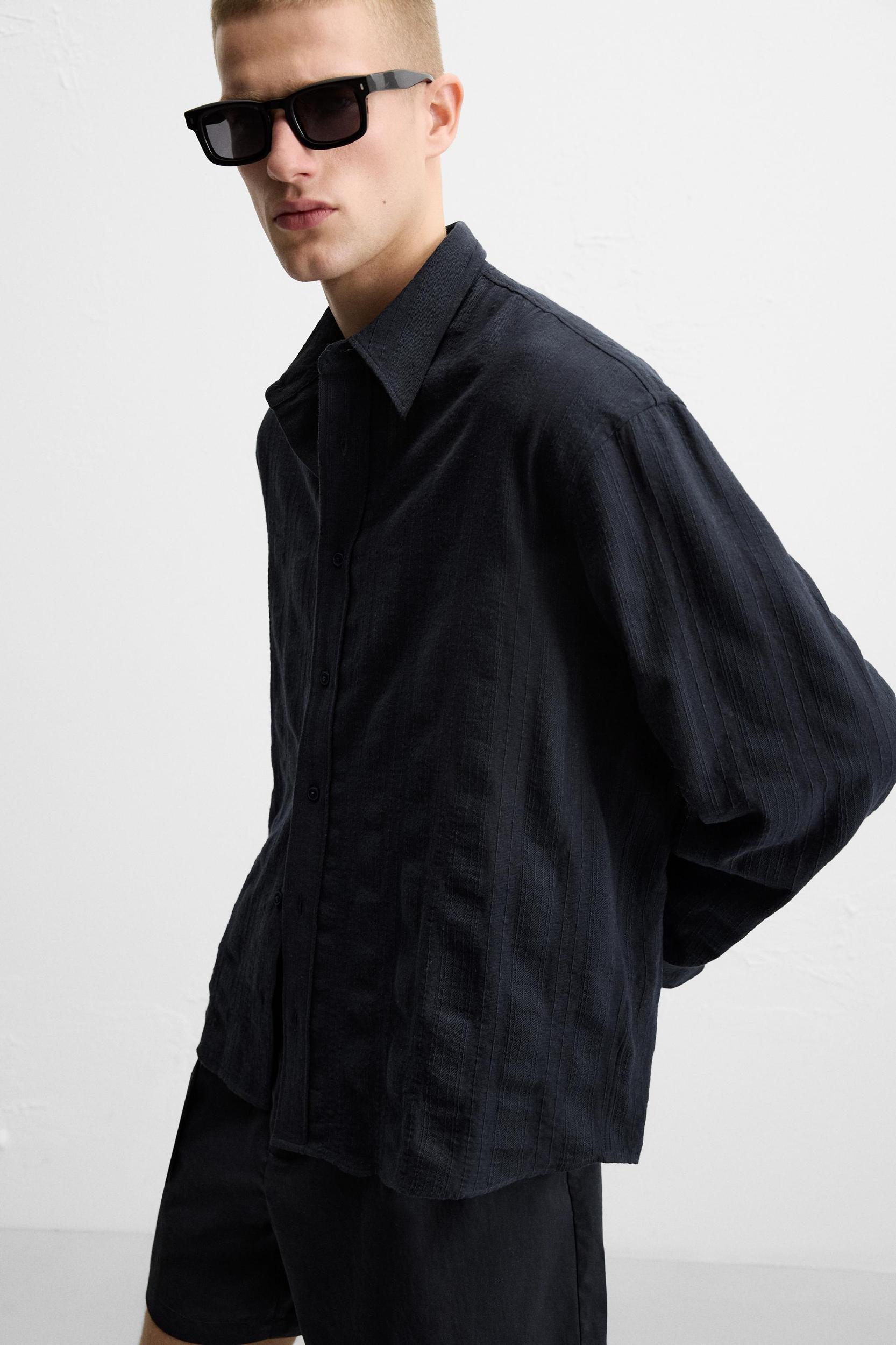 TEXTURED STRIPED SHIRT Product Image