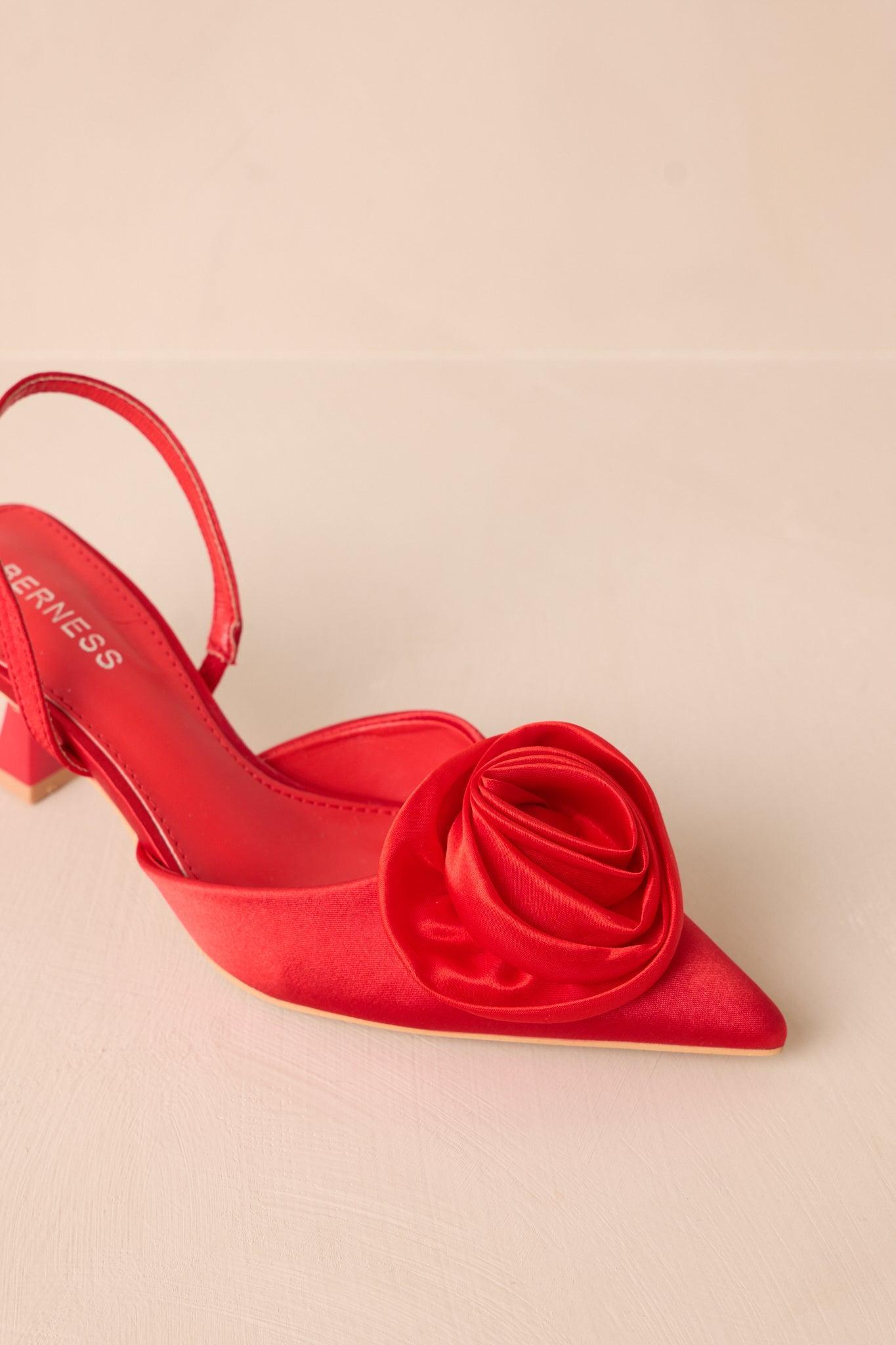 The Beats Of My Heart Red Slingback Kitten Heels Product Image