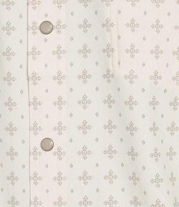 Rowm Performance Rec + Relax Short Sleeve Western Cross Geo Print Textured Shirt Product Image