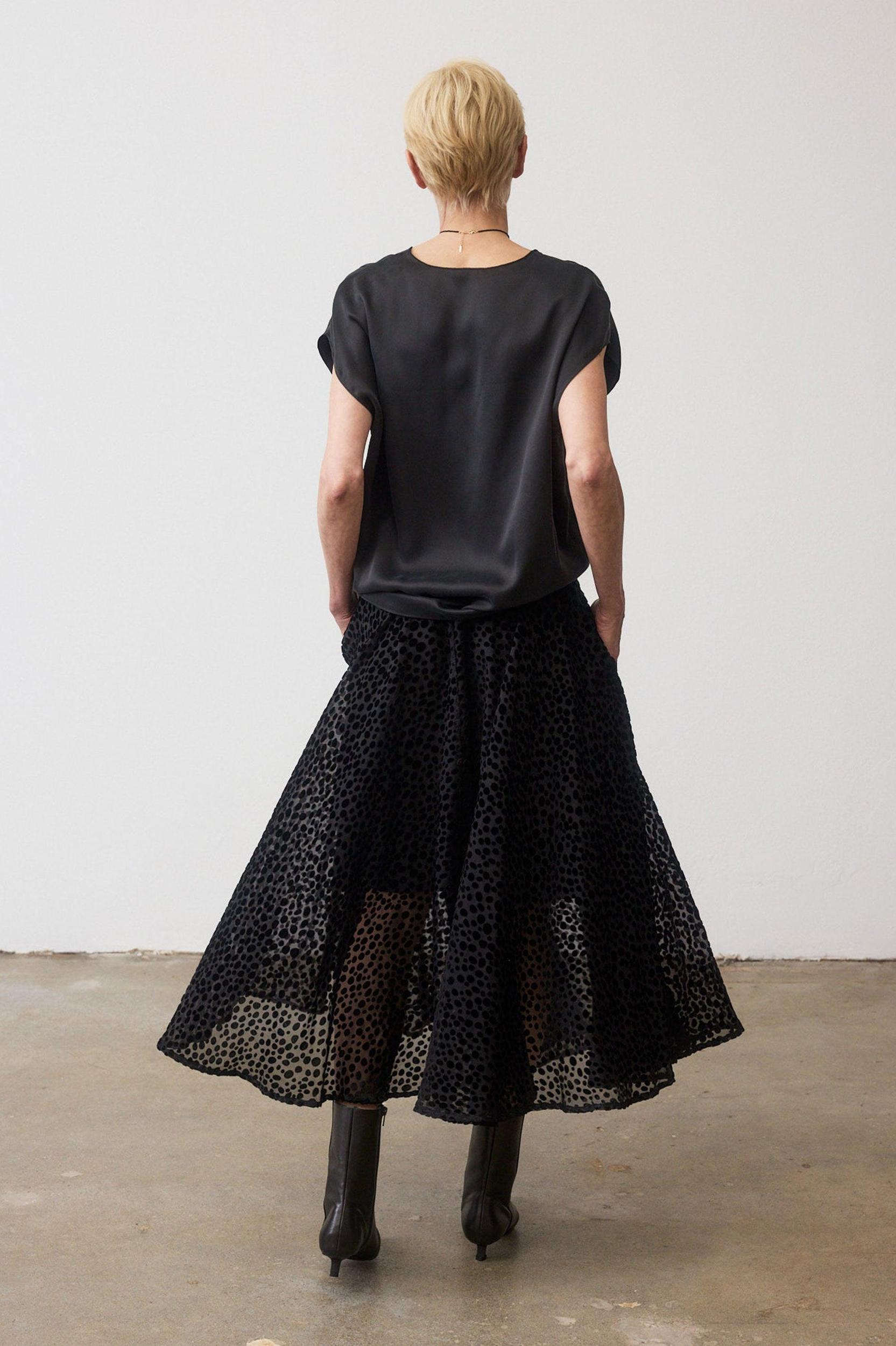 Pull-On Velvet Burnout Maxi Skirt Product Image