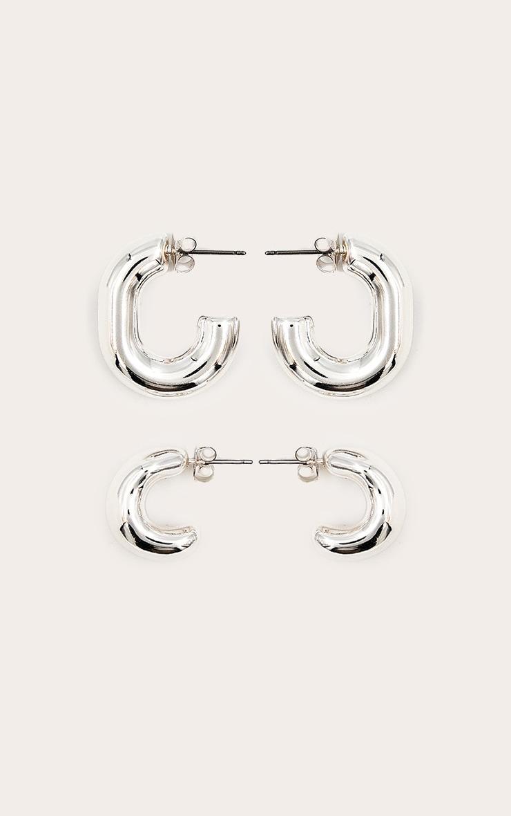 Silver Smooth Chunky Hoop Multi Pack Product Image