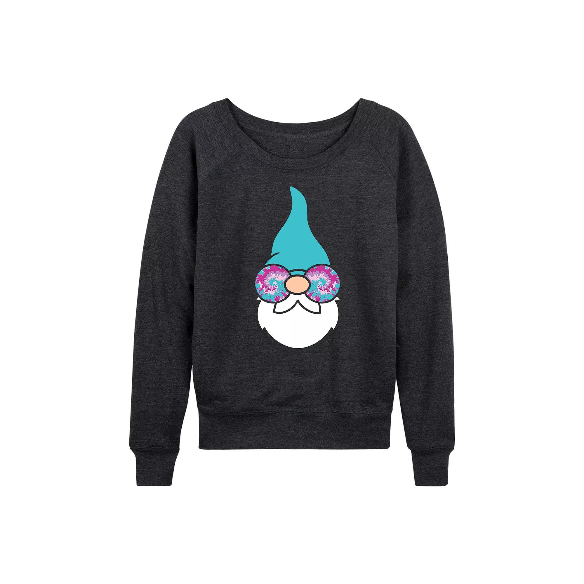 Women's Cat Gnome French Terry Long Sleeve Tee, Size: XXL, Heather Grey Product Image