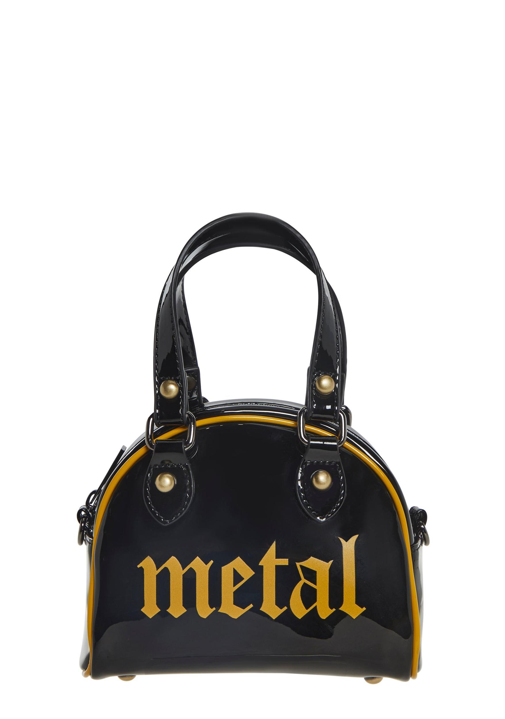 Mini Patent Metal Bowler Bag Current Mood- Black Product Image
