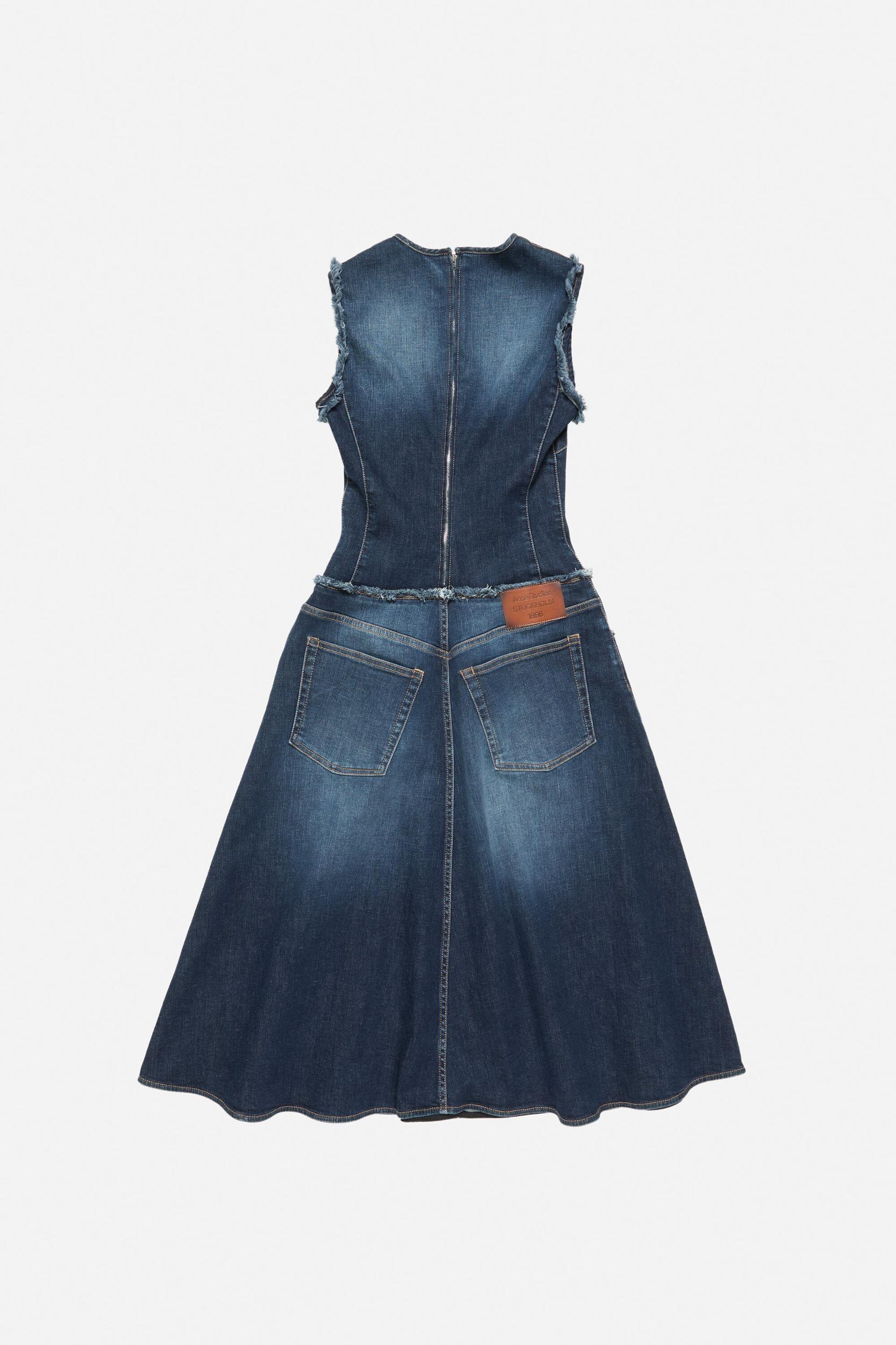 Layered denim midi dress Product Image