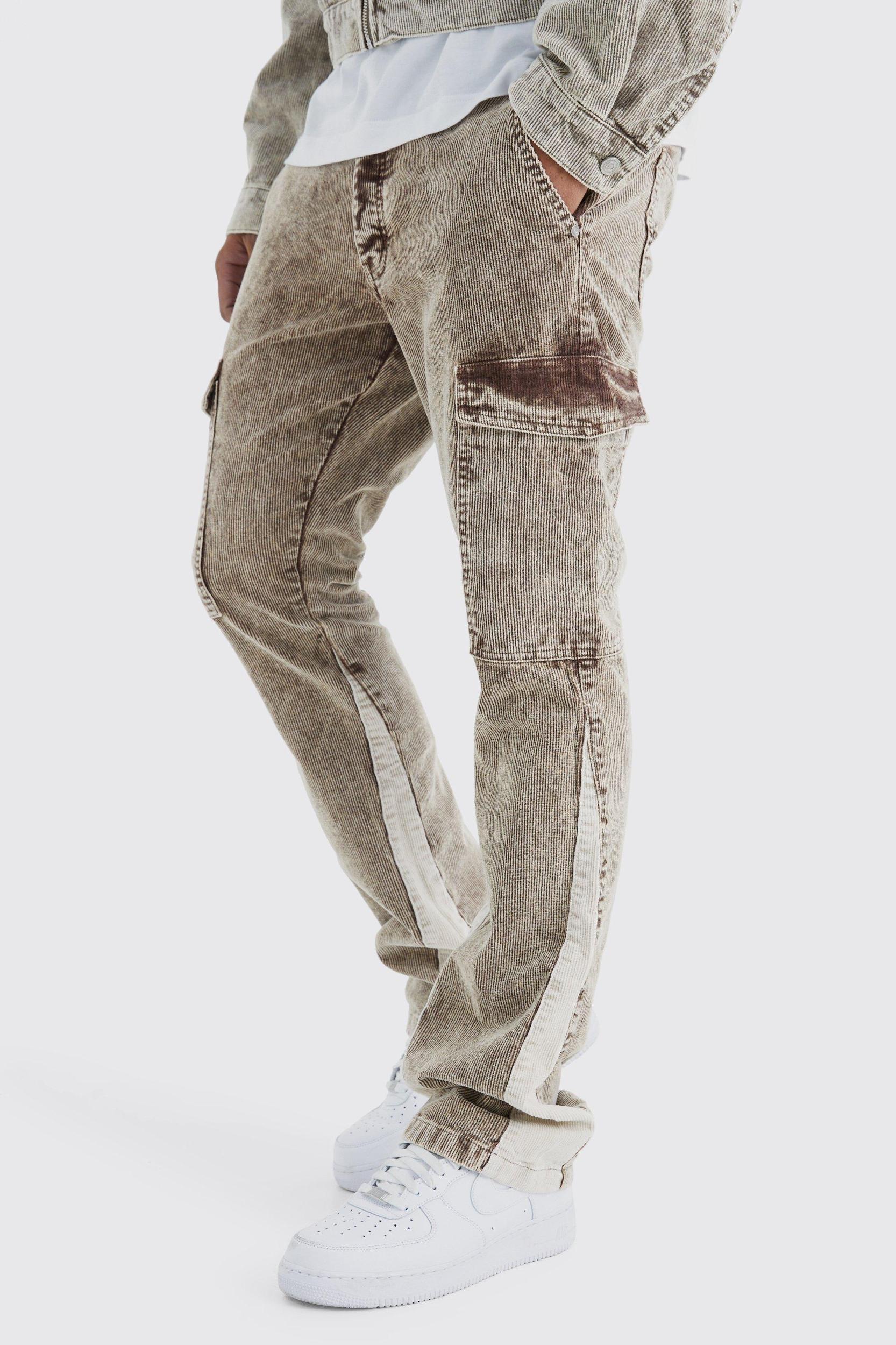 Boxy Acid Wash Corduroy Jacket | boohooMAN USA Product Image