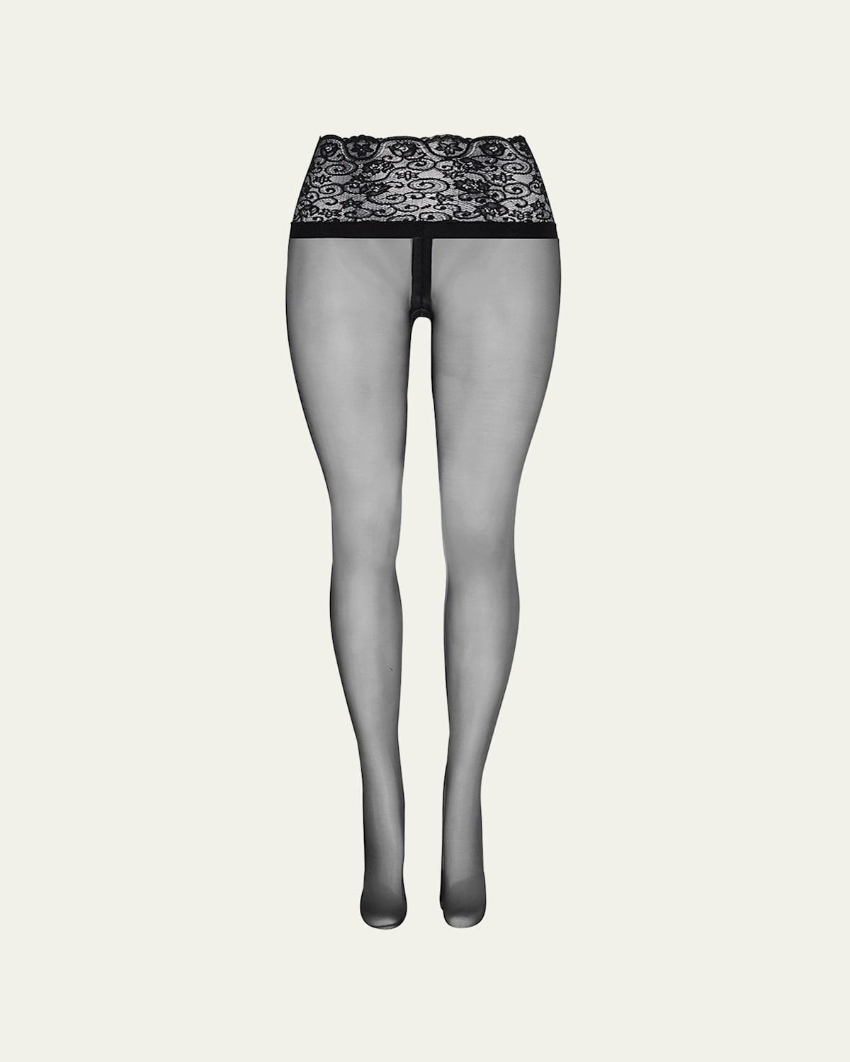 Commando Sexy Sheer Lace Top Tights Product Image