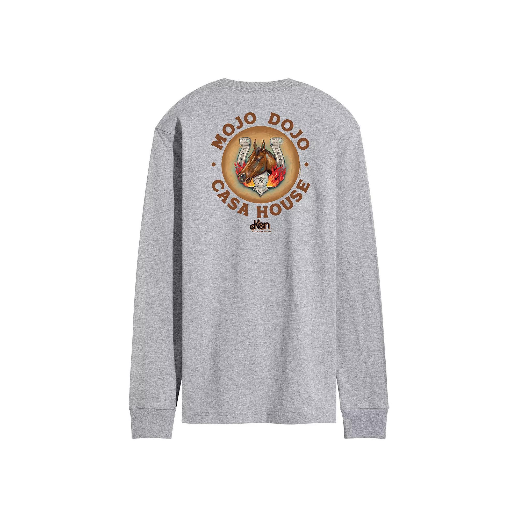 Mens Barbie The Movie Mojo Dojo Casa House Long Sleeve Graphic Tee Grey Gray Product Image