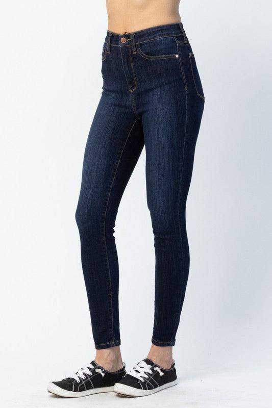 82409   Honey Hi-Rise Nondistressed Dark Skinny Judy Blue Jeans Product Image