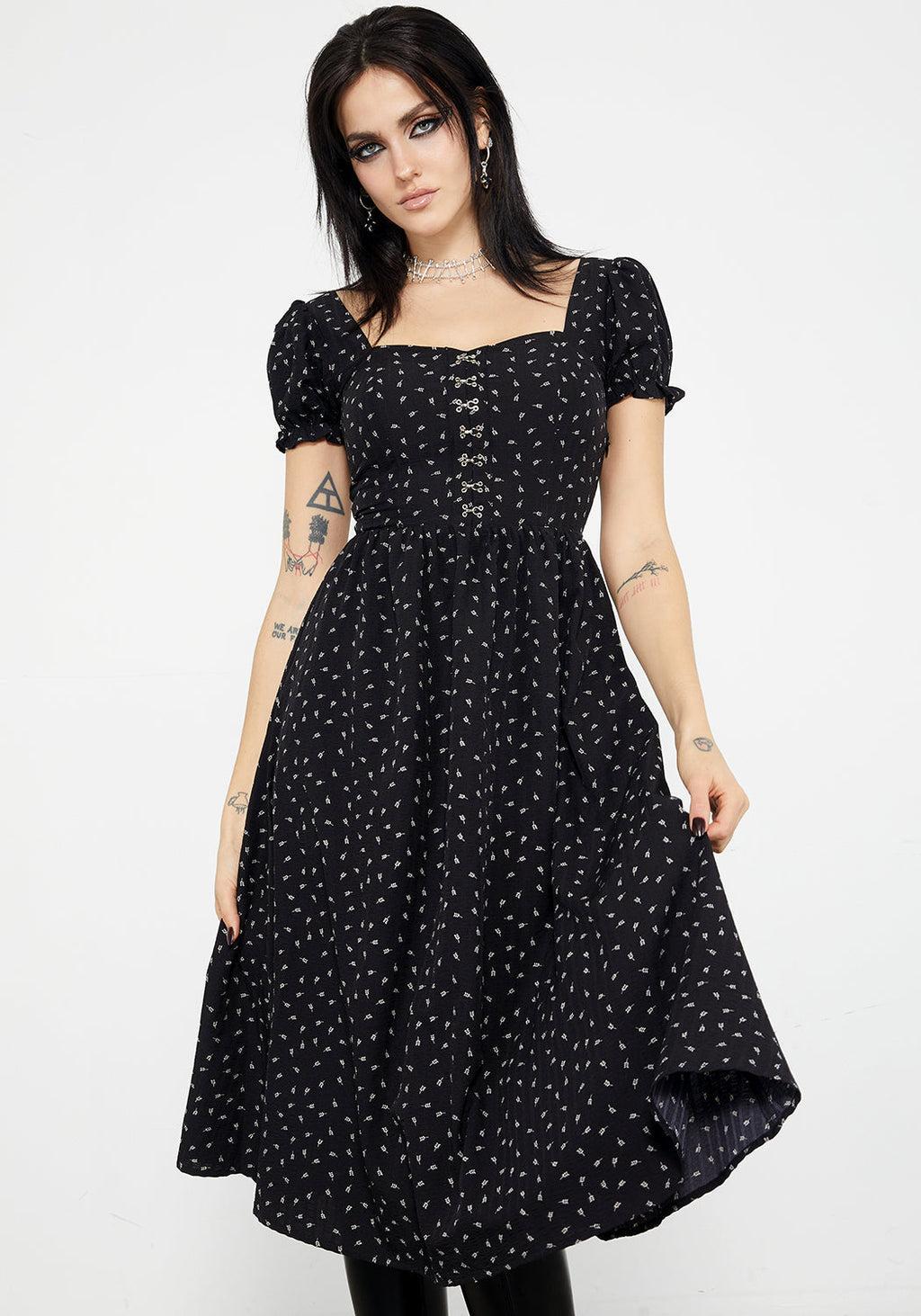Mortem Floral Print Midi Dress Product Image