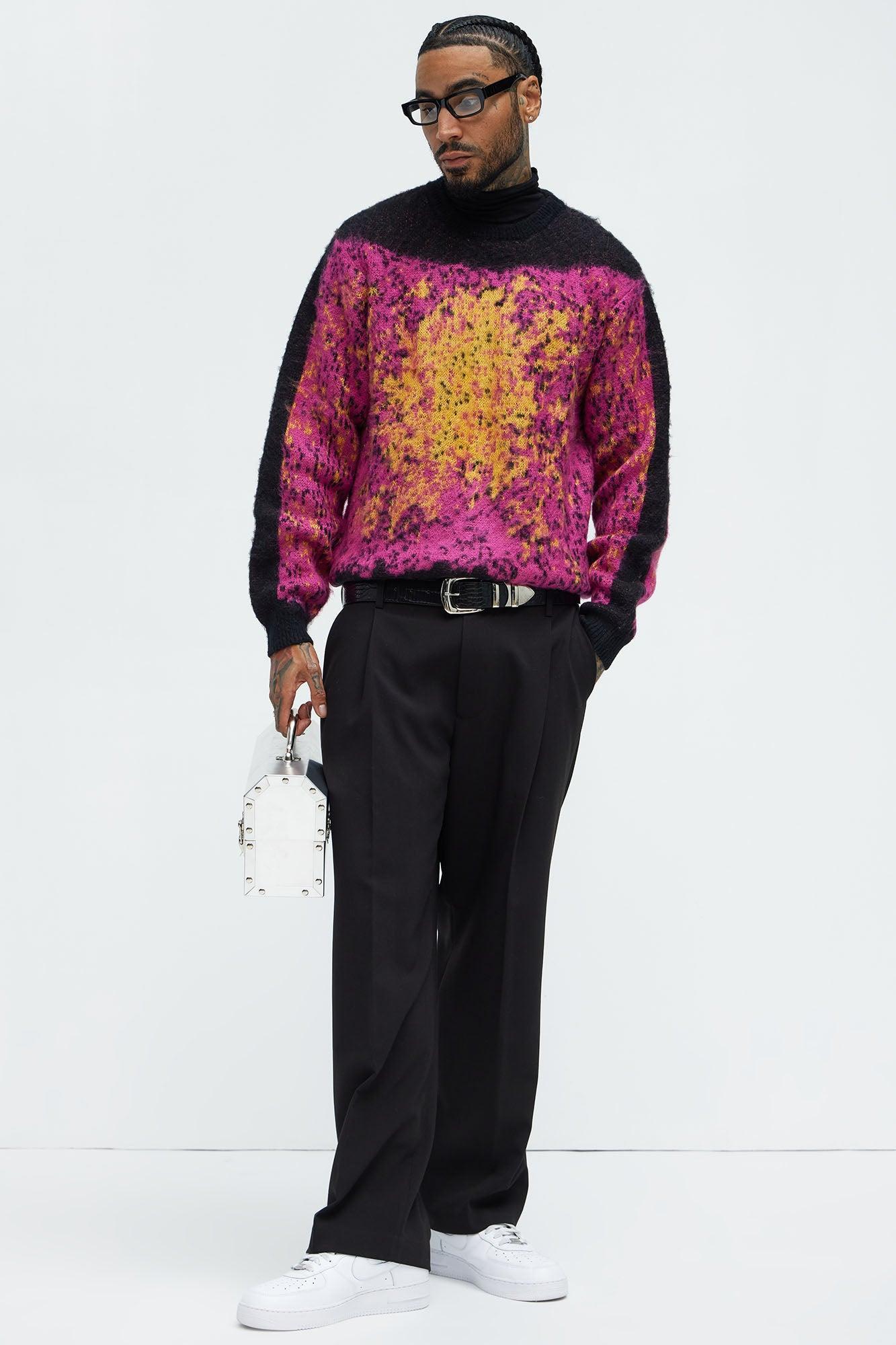 Held Inside Crewneck Sweater - Multi Color Product Image