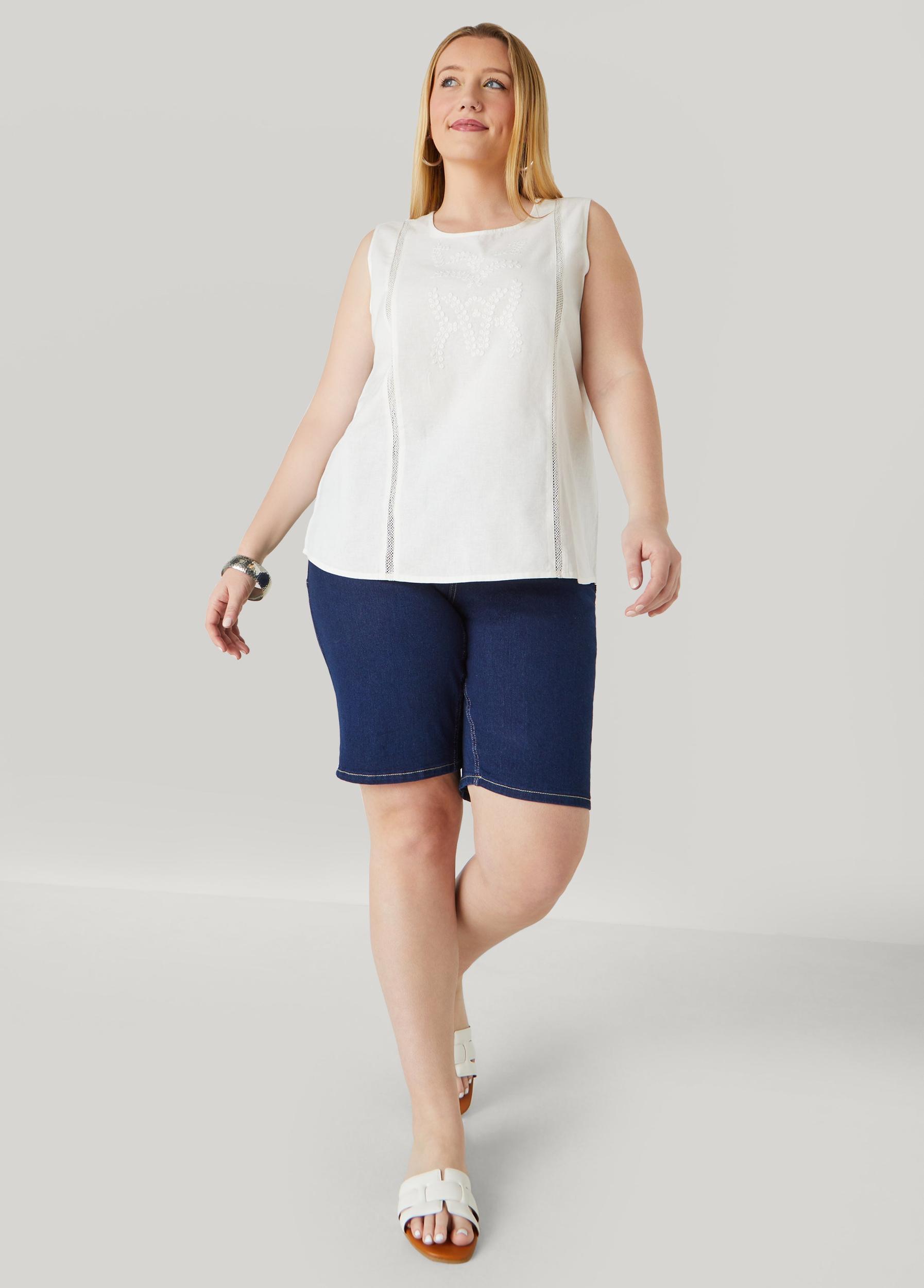Embroidered Cotton And Linen Top Product Image