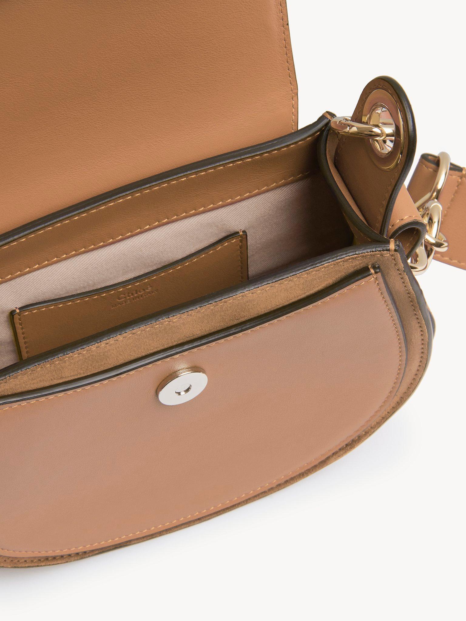 Small Tess bag in shiny & suede leather Product Image