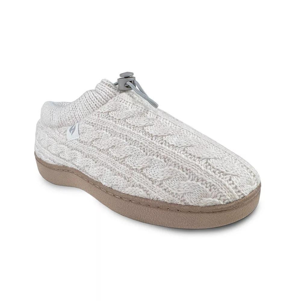 Heat Holders Women's Heatweaver Cable Knit Adjustable Drawstring Slippers, Size: 5-6, Ivory Product Image