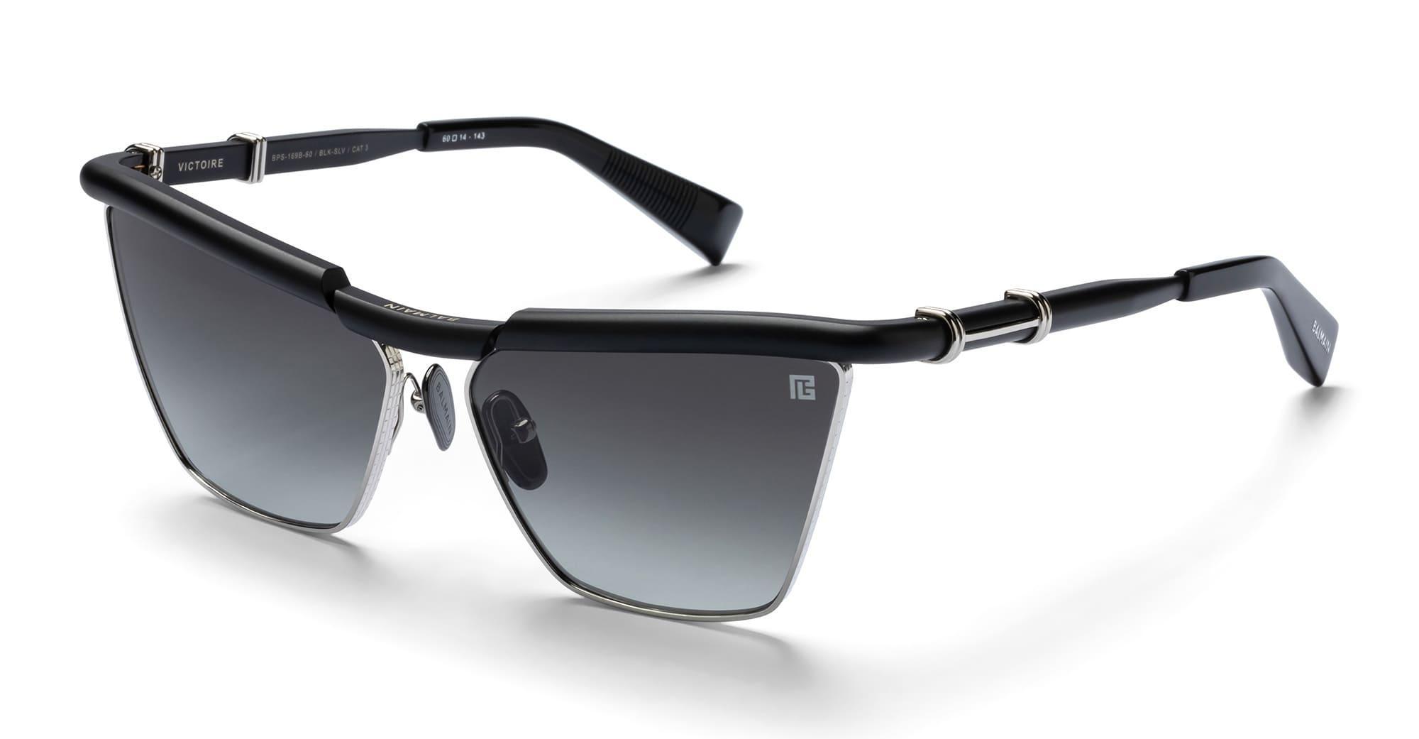 BALMAIN Victoire - Matte Black / Silver Sunglasses In Black, Silver Product Image