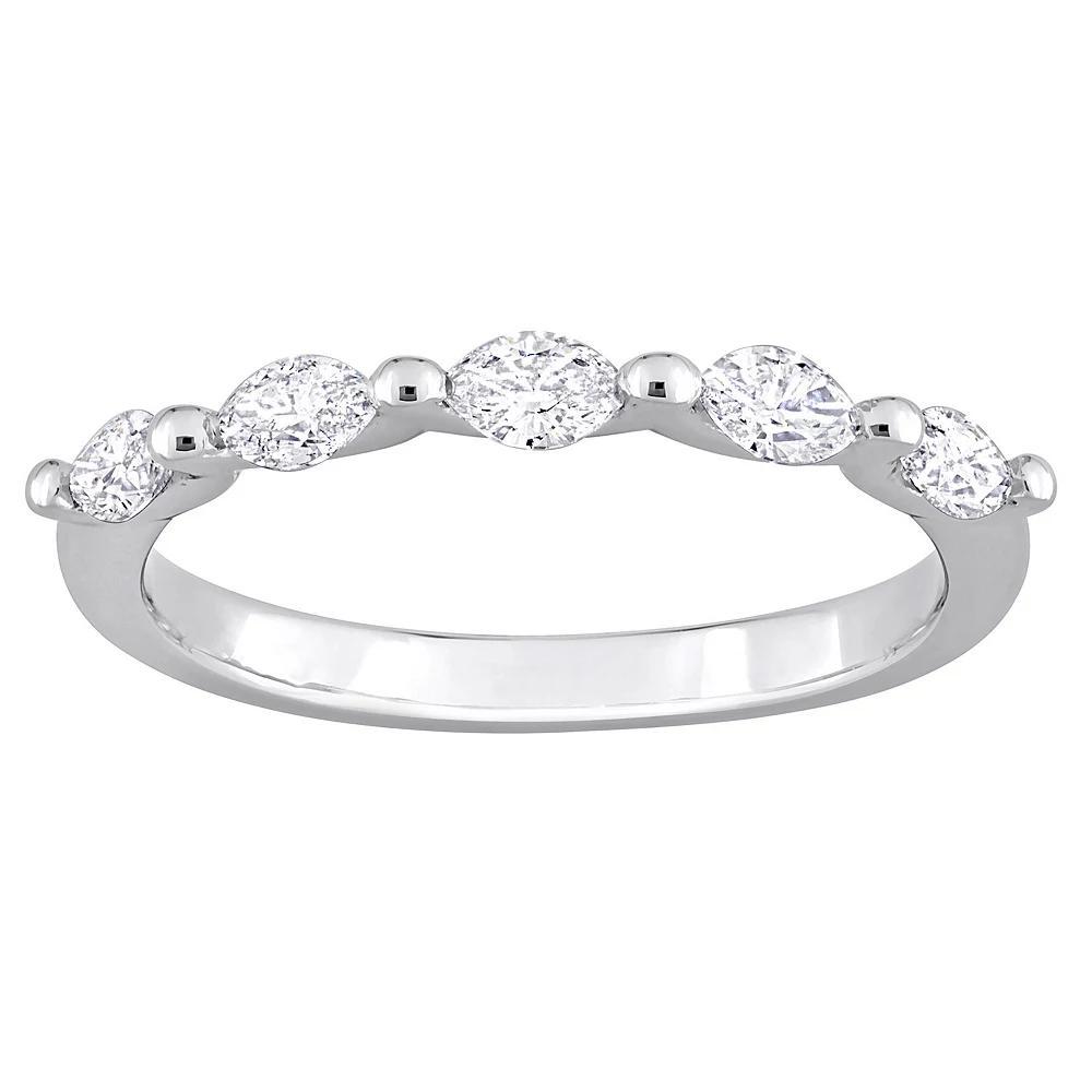 Stella Grace Platinum 1/2 Carat T.W. Diamond Semi-Eternity Band Ring, Women's, Size: 6, White Product Image