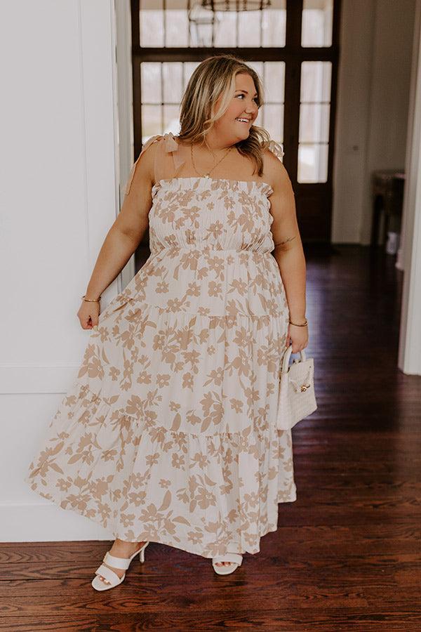 Happy Gatherings Floral Smocked Maxi Dress Curves Product Image