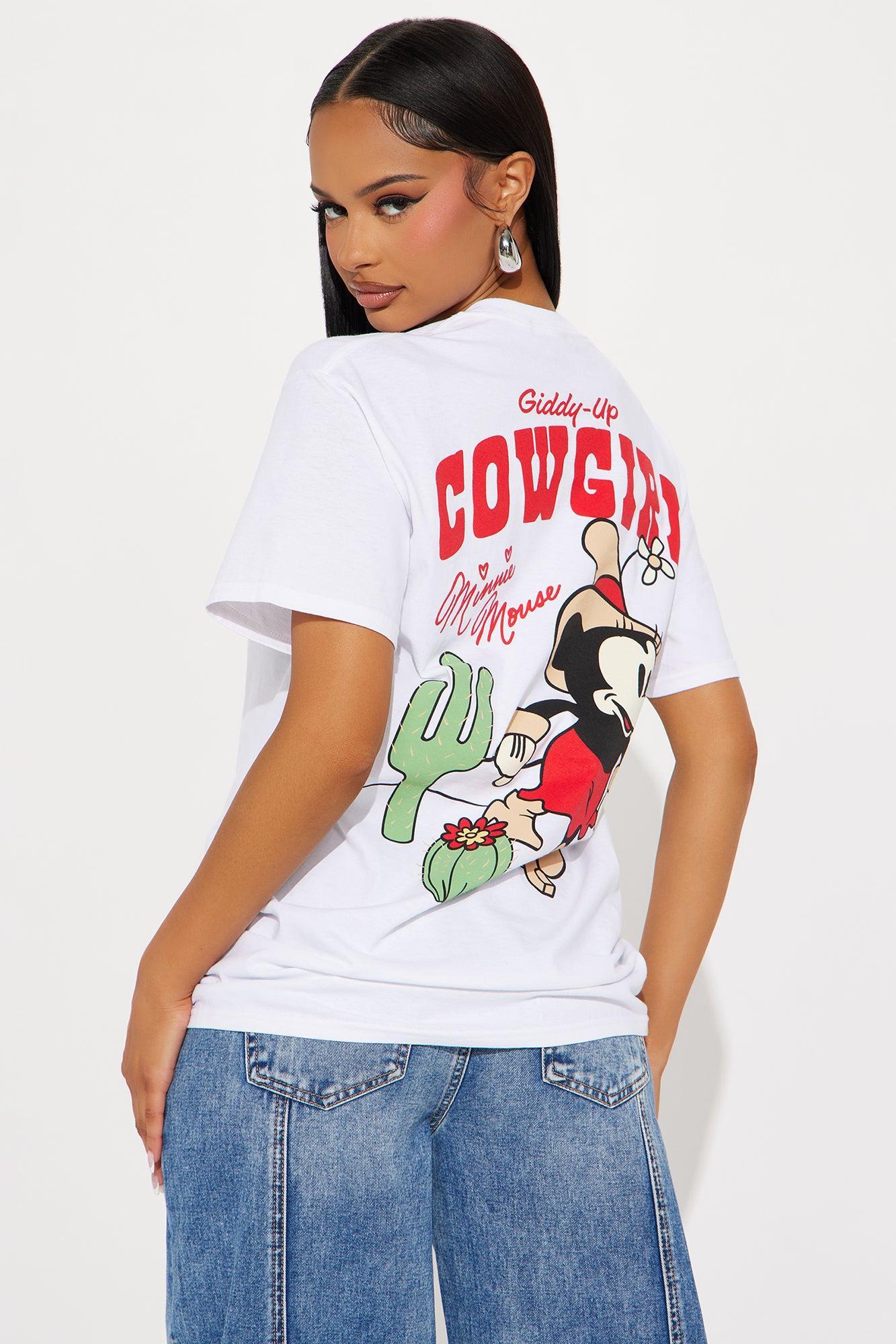 Giddy Up Cowgirl Minnie Mouse Tee - White Product Image