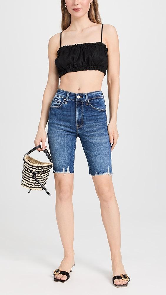 Good American Always Fits Good Legs Bermuda Raw Hem Shorts | Shopbop Product Image