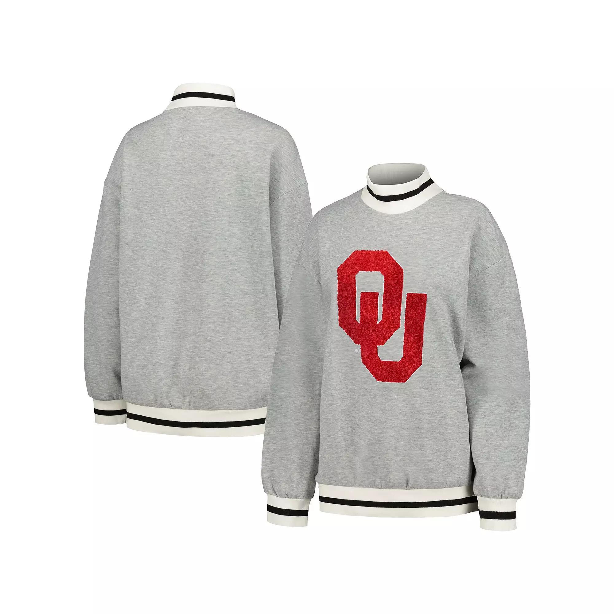 Women's Gameday Couture Gray Oklahoma Sooners In It To Win It Sporty Mock Neck Pullover Sweatshirt, Size: XXL, Grey Product Image