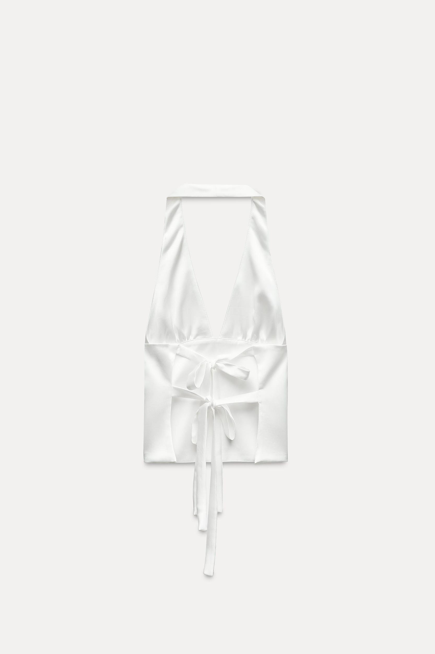 SATIN EFFECT HALTER TOP Product Image