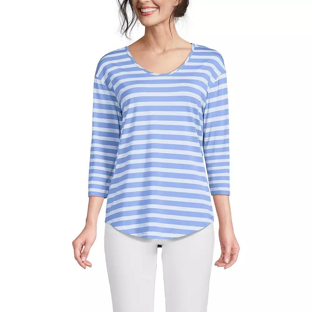 Women's Lands End Lightweight Jersey Tunic Top, Size: Medium, Black Product Image