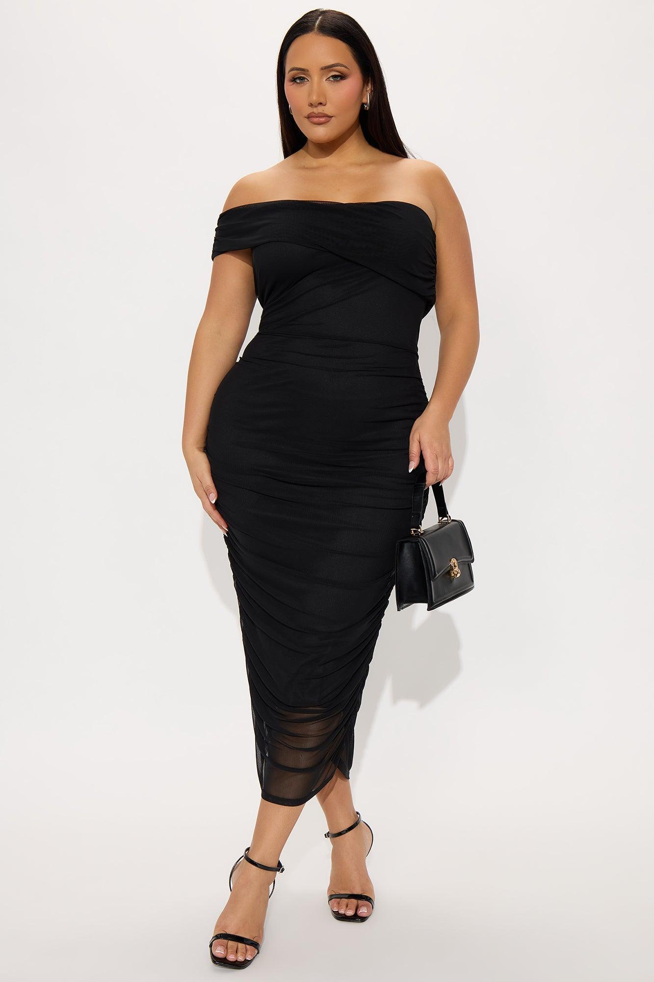 Real Legacy Mesh Midi Dress - Black Product Image