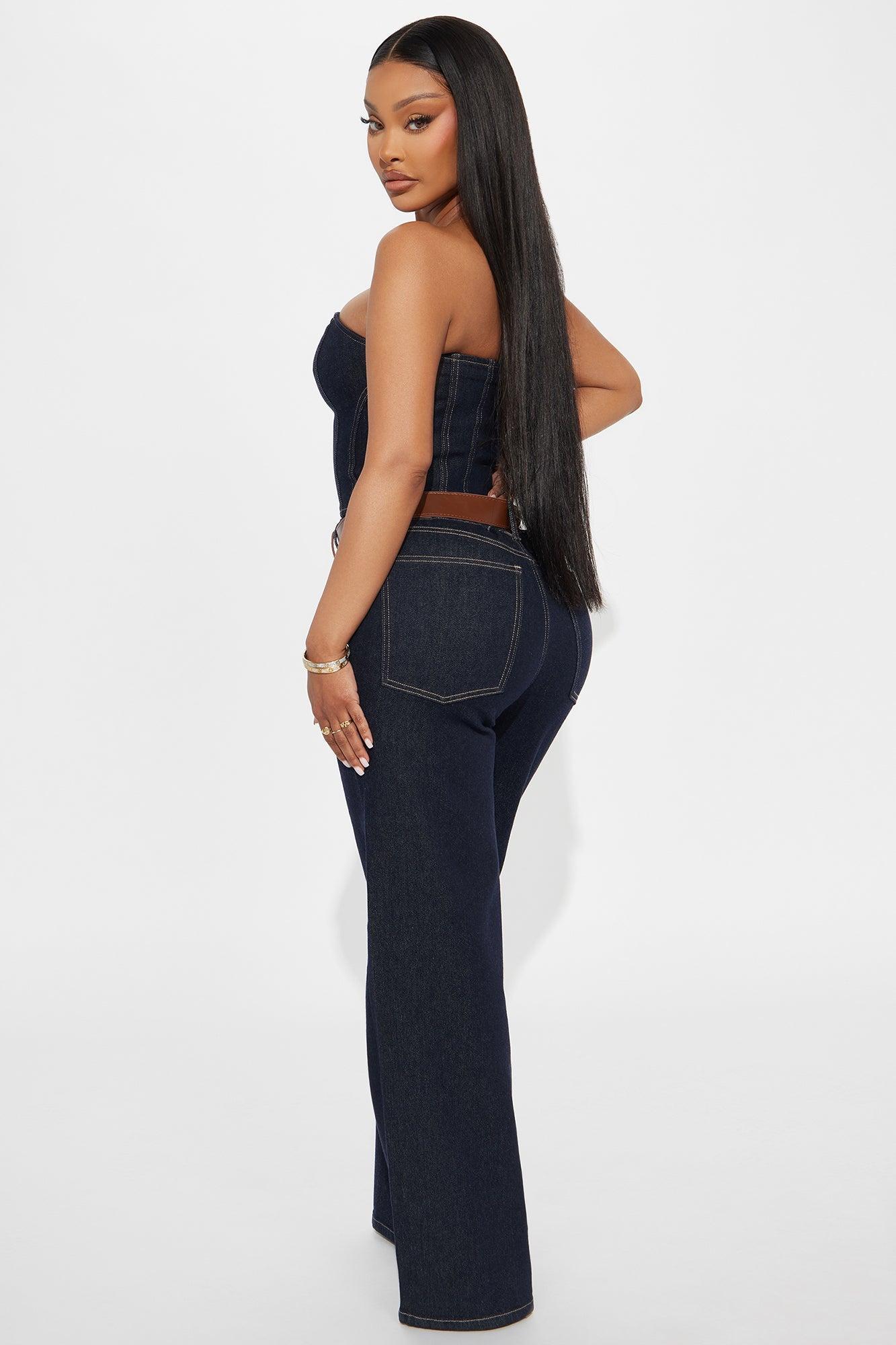 Western Babe Denim Pant Set - Dark Denim Product Image