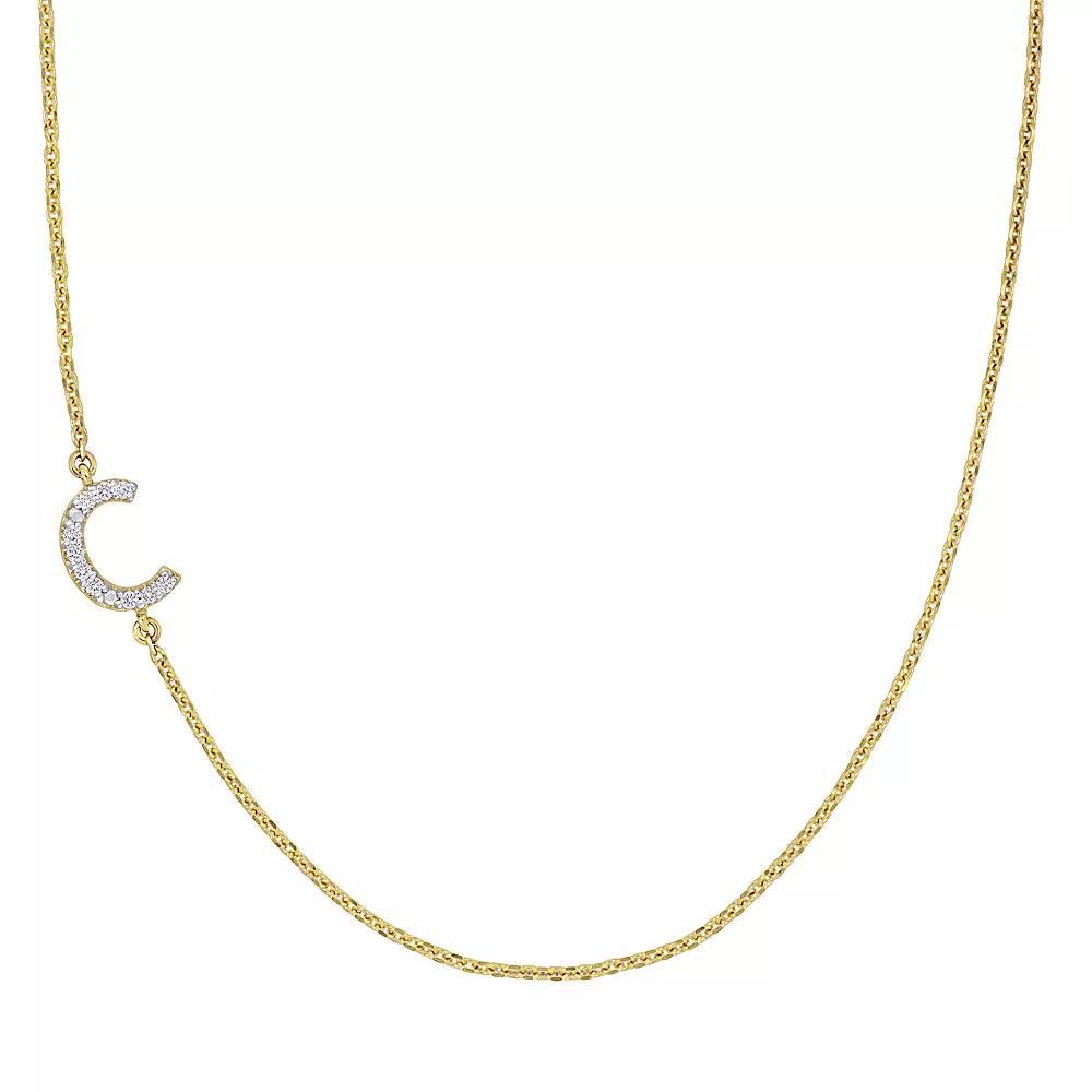 Stella Grace 14k Gold Diamond Accent Initial Necklace, Women's, Size: 18" Product Image