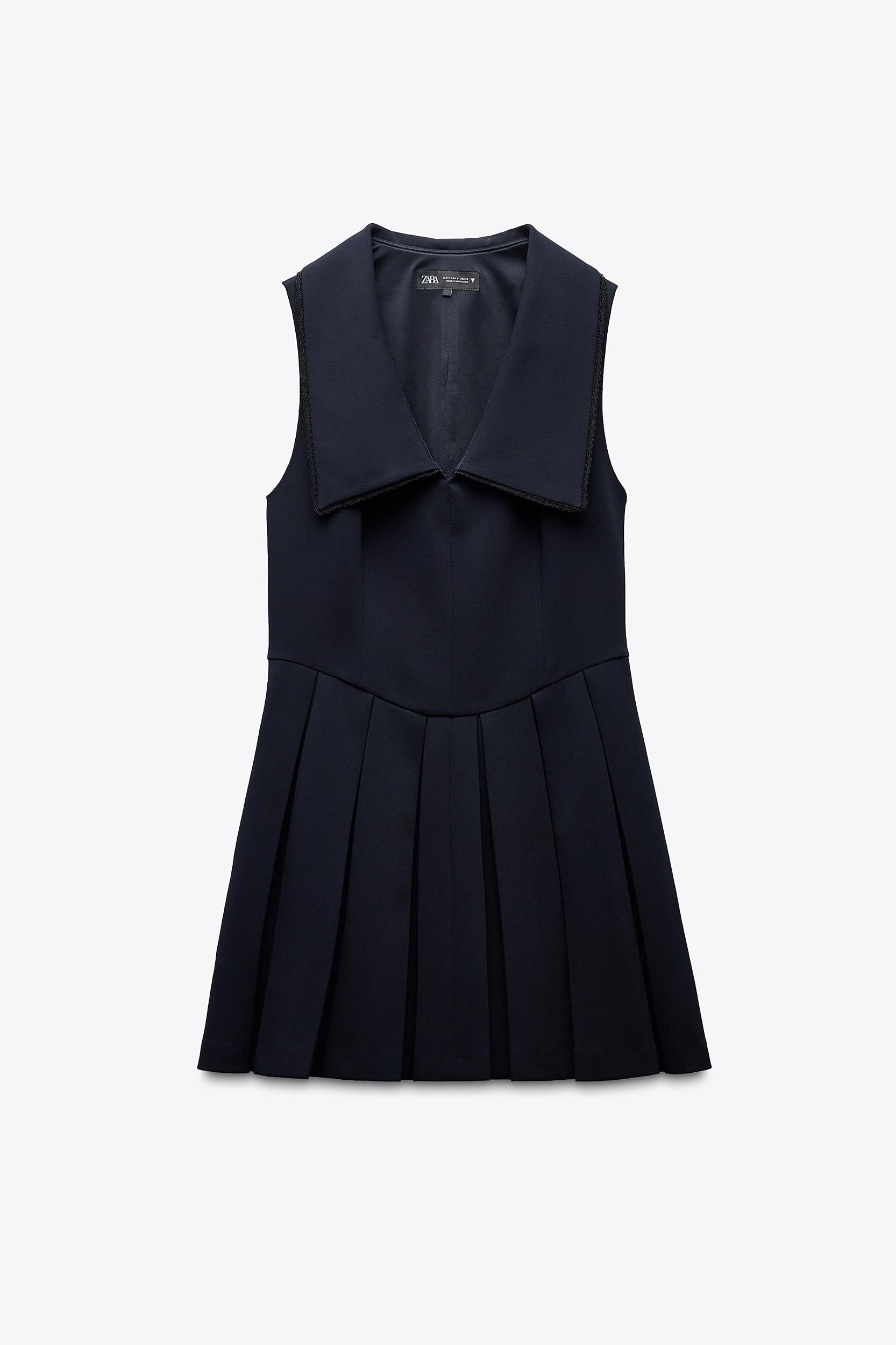 SHORT DRESS WITH PLEATED COLLAR Product Image