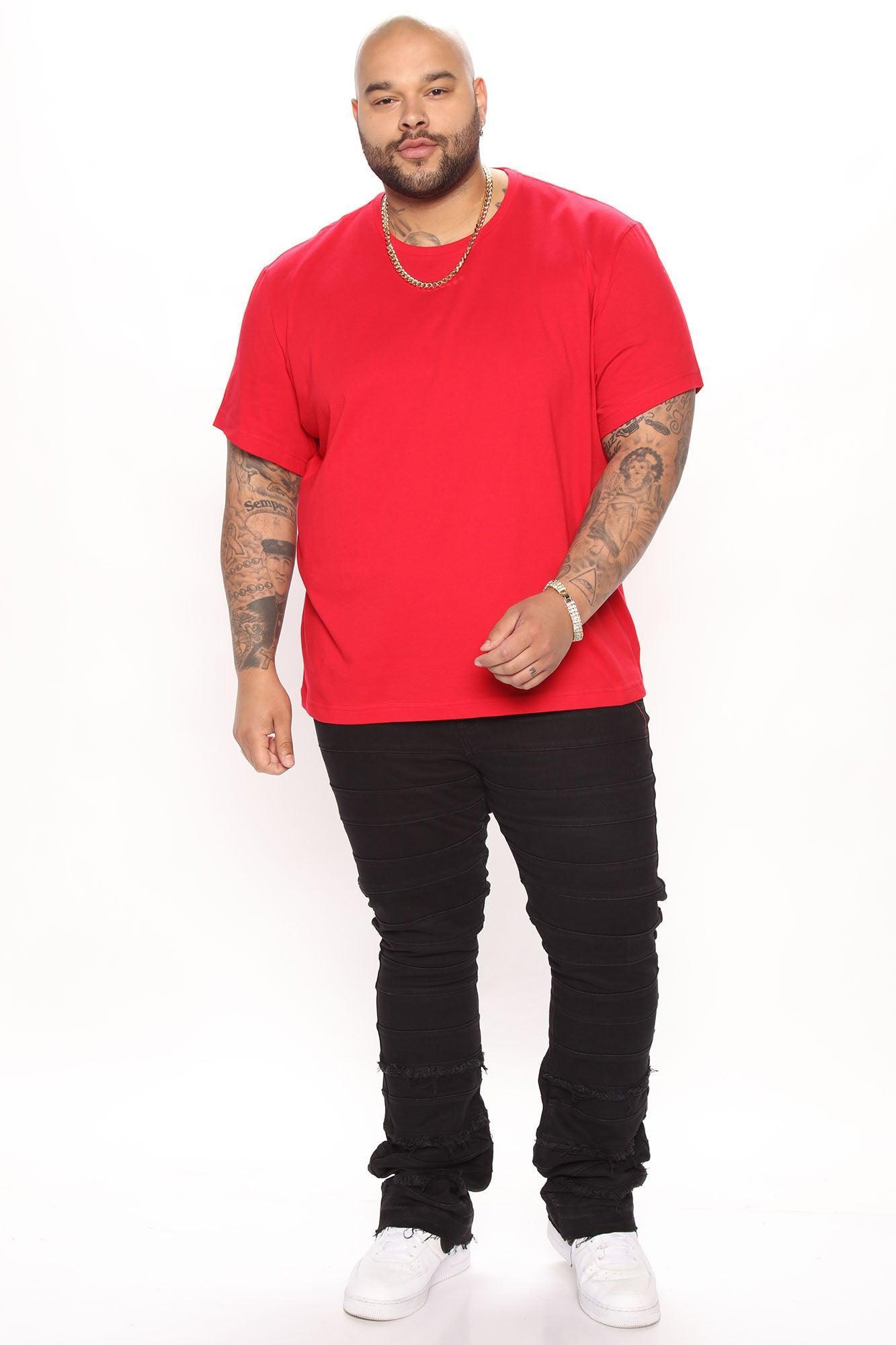 Essential Short Sleeve Crew Tee - Red Product Image