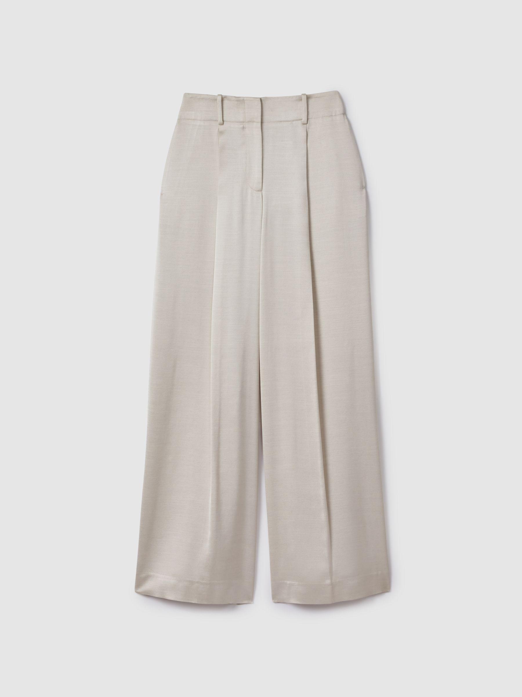 Petite Linen Belted Sleeveless Midi Dress in Neutral Product Image
